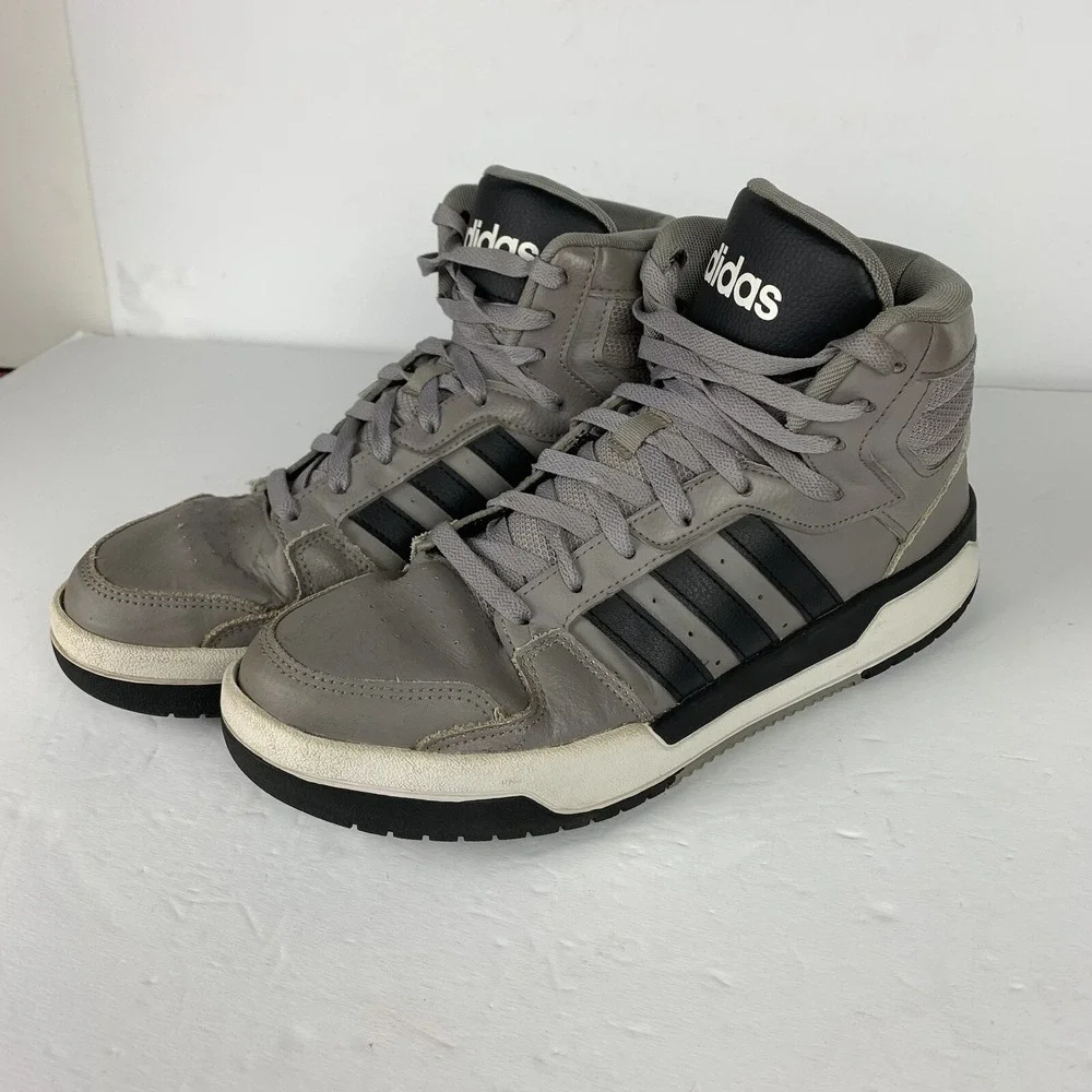 Adidas Entrap Mid Sneakers Gray & Black Basketball Shoes Ortholite Men's 9 READ‎
